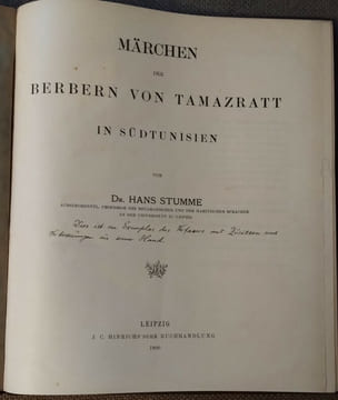 Märchen der Berbern von Tamazratt in Südtunisien . STUMME Dr Hans