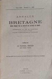 Le Pluriel Breton. Annales de Bretagne, Tome LXIII - Numéro 2 - 1956