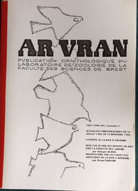  AR VRAN - Publication ornithologique du laboratoire de zoologie de la faculté de Brest. 1987 -Tome XIII, fascicule 2