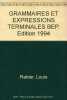 Grammaire et expression terminales BEP. Livre de l'élève. Leroy Serge