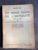 Les beaux textes de L'antiquité - Classe de 3ème des lycées et collèges. Maurice Rat