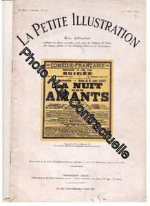 La Petite illustration théâtrale N° 146 : La nuit des amants pièce de Maurice Rostand. Créée en 1925 à la Comédie-Française. La Petite Illustration. Théâtre. 18 juillet 1925. (Théâtre Périodiques Periodicals)
