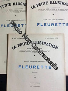 Fleurette. Roman. 1938. 3 fascicules. 78 pages. Légères rousseurs 20x30 cm. (Littérature)