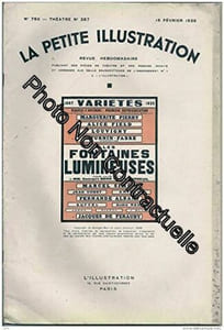 La Petite illustration théâtrale N° 387 : Les fontaines lumineuses comédie de Georges Berr et Louis Verneuil. Créée en novembre 1935 au théâtre des Variétés. 15 février 1936. (Théâtre Périodiques P