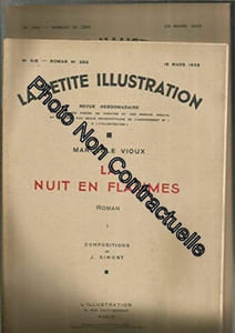 La nuit en flammes. Roman en 2 fascicules. Illustrations de J. Simont. Mars 1933. 2 revues brochées 64 pages. (Littérature Périodiques Periodicals)
