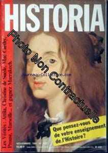 HISTORIA [No 432] du 01/11/1982 - CHRSITINE DE SUEDE - SAINTE THERESE D'AVILA - LESOLDAT INCONNU RETROUVE - LA TERRIBLE NUIT DE NOCES D'ATTILA - PYTHAGORE - MARCEL PROUST - CLAUDE LE ROMAIN - MAC CARTHY - DU COTE DE MARSEILE - CEZANNE - DAUDET ET MISTRAL - L'ASSASSINAT D'ALEXANDRE DE YOUGOSLAVIE - L'AUTOMOBILE CLUB DE FRANCE