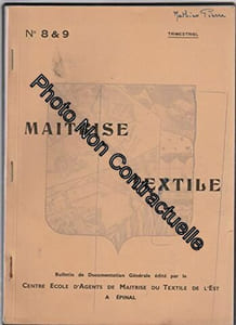 Trimestriel MAITRISE TEXTILE [No 8 & 9 de 1949] - Bulletin de documentation générale