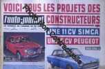 AUTO JOURNAL (L') [No 294] du 22/03/1962 - VOICI TOUS LES PROJETS DES CONSTRUCTEURS - UNE 11 CV SIMCA ET UNE 5 CV PEUGEOT. 
