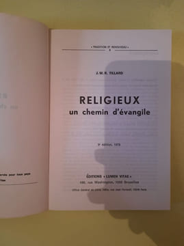 Religieux : Un chemin d'évangile. J. M. R. Tillard