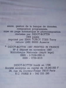 Didot Bottin Le Bottin Gourmand Guide France 1988 1987