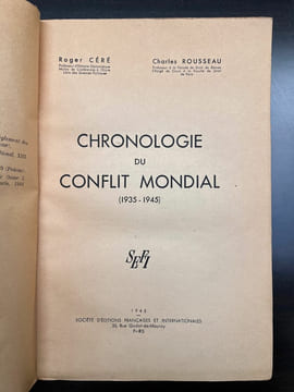 Roger céré Charles rousseau Chronologie du conflit mondial. undefined