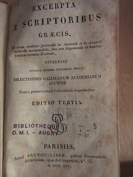 Extraits des auteurs grecs Editions Brunot-Labbe 1825. undefined