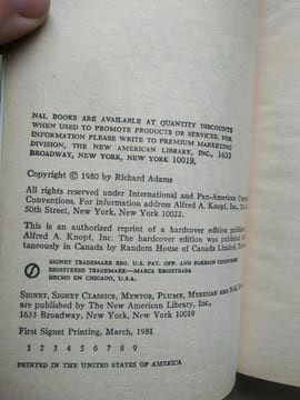 - The girl in a swing New American Library. Richard Adams