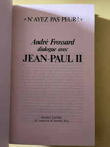 Andre Frossard dialogue avec jean paul ii France Loisirs