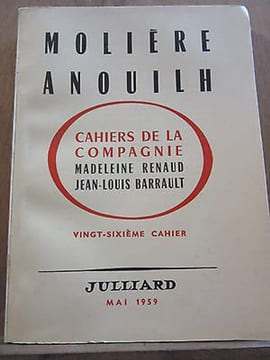 Cahiers renaud barrault molière anouilh Mai 1959 sp non coupé. undefined