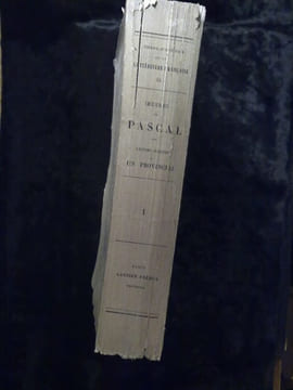 œuvres de pascal Lettres écrites à un Provincial par Derome Tome 1er Garnier. undefined