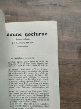 Mon Roman policier L'homme nocturne - Claude ascain. undefined