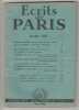 ECRITS DE PARIS No 89 Mars 1952 Michel Dacier Jean Pleyber Duval. 