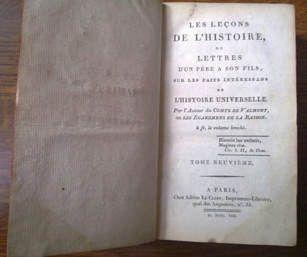 Choderlos de laclos Leçons de l'histoire Adrien Le clere 1808. Laclos Choderlos De