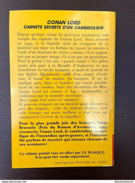 Conan lord carnets secrets d'un cambrioleur Le masque. Serge Brussolo