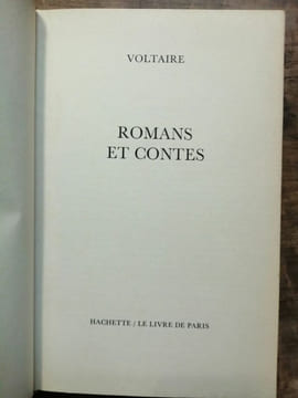 Voltaire Romans et Contes hachette le Livre de paris. Voltaire