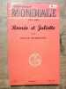 Bibliothèque Mondiale Nº 15 William Shakespeare Roméo et Juliette Août 1953. Shakespeare William