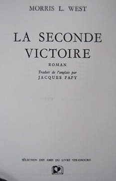 LA SECONDE VICTOIRE ex HC Relié. Morris West