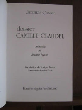 Jacques cassar Dossier Camille Claudel présenté par Jeanne. undefined