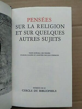 Blaise Pascal - Pensées sur la religion et sur quelques autres sujets Tome 1. Pascal Blaise