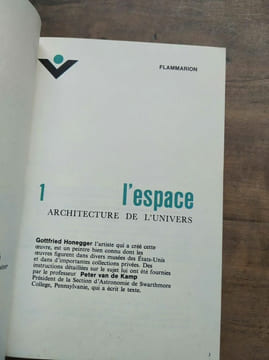 L'espace Architecture de L'univers flammarion. Gottfried Honegger