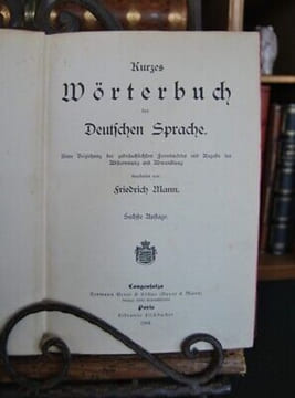 MANN Friedrich KURZES wörterbuch der DEUTSCHEN SPRACHE. undefined