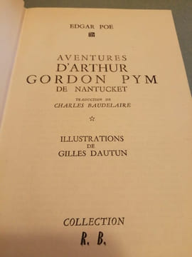 Edgar a Poe Aventures d'Arthur Gordon Pym de Nantucket Collection r b. Edgar Poe