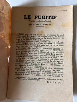 Le fugitif éditions Ferenczi et Fils. Marthe Doranne