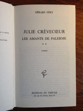 Julie crèvecœur Les amants de Palerme. Gérard Néry