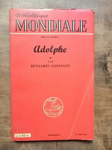 Bibliothèque Mondiale Nº10 Adolphe 15 Juin 1953