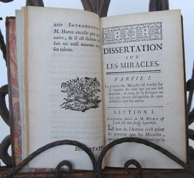 George Campbell 1767 DISSERTATION SUR LES MIRACLES essai contre. David Hume