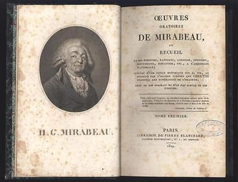 OEUVRES ORATOIRES DE MIRABEAU 1819 tome 1 Relié Recueil. Pierre Blanchard