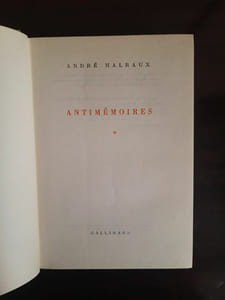 André Malraux Antimémoires gallimard 1967 Exemplaire n 8096