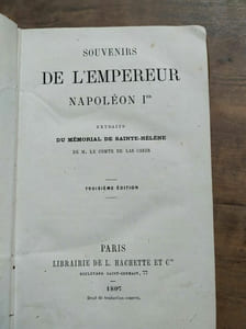 Le Comte de Souvenirs de l'empereur Napoléon 1er hachette