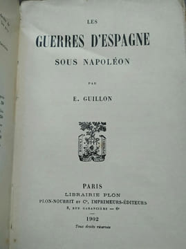 e guillon Les guerres d'Espagne sous napoléon plon. undefined