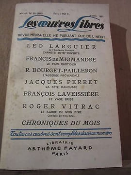 Les œuvres Libres n59 avril 1951 larguier de miomandre perret vitrac Fayard. undefined