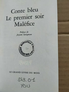 Conte bleu Le premier soir maléfice. Marguerite Yourcenar