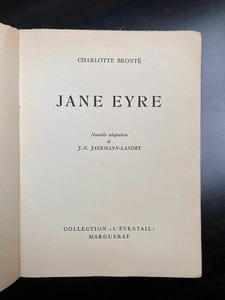 Charlotte bronte Jane eyre Collection l'eventail marguerat