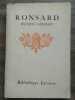 Ronsard - Oeuvres choisies Bibliothèque Larousse. 