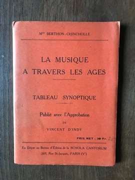 LA MUSIQUE A TRAVERS LES AGES - TABLEAU SYNOPTIQUE. undefined