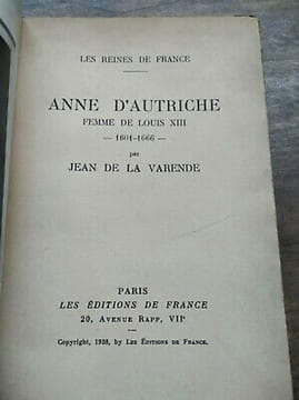 Anne d'Autriche Femme de Louis XIII 1601 1666 Les. undefined