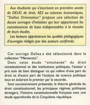 DROIT CONSTITUTIONNEL et INSTITUTIONS POLITIQUES. undefined