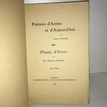 POEMES D'ANTAN ET D'AUJOURD'HUI FLEURS D'HIVER Romet. Nicolo Ansaldi