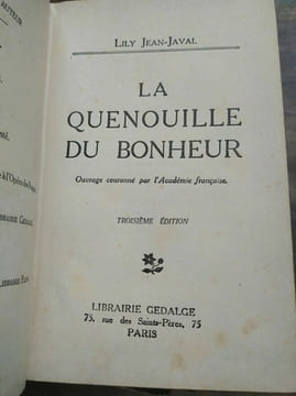 la Quenouille du Bonheur Librairie gedalge. Lily Jean Javal