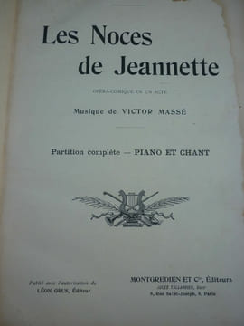 Les noces de jeannette opéra-comique en un acte Victor massé-partition Grus. undefined